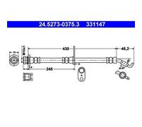 1x Bremsschlauch ATE 24.5273-0375.3 passend für FIAT SUZUKI