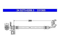 1x Bremsschlauch ATE 24.5275-0289.3 passend für TOYOTA
