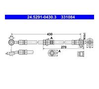 1x Bremsschlauch ATE 24.5291-0430.3 passend für OPEL SUZUKI VAUXHALL
