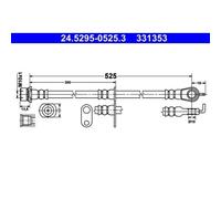 1x Bremsschlauch ATE 24.5295-0525.3 passend für TOYOTA
