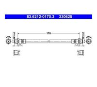 1x Bremsschlauch ATE 83.6212-0170.3 passend für VAG