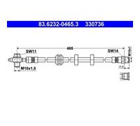 1x Bremsschlauch ATE 83.6232-0465.3 passend für VAG