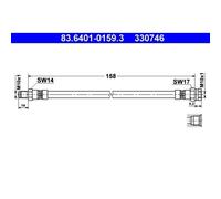 ATE Bremsschlauch 83.6401-0159.3 für Alfa Romeo Fiat Lancia Peugeot Citroën Hinten