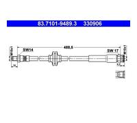 1x Bremsschlauch ATE 83.7101-9489.3 passend für CITROËN FIAT PEUGEOT