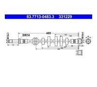1x Bremsschlauch ATE 83.7713-0483.3 passend für VAG