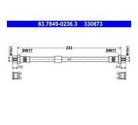 1x Bremsschlauch ATE 83.7849-0236.3 passend für
