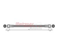 1x Bremsschlauch METZGER 4110361 passend für PORSCHE VW