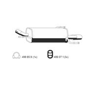 1x Endschalldämpfer ERNST 011235 passend für OPEL GENERAL MOTORS