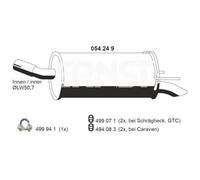 1 Endschalldämpfer ERNST 054249 passend für OPEL GENERAL MOTORS