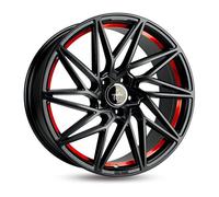 1 x 8,5x 19 Zoll 5x112 ET45 Keskin KT20 Future Matt Black Red Inside Felgen rot