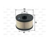 1x Kraftstofffilter VALEO 587929 passend für CHRYSLER MERCEDES-BENZ