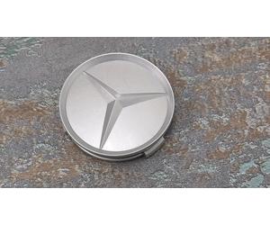 1x Mercedes-Benz Radnabenabdeckungen glanzsilber, Stern abgesenkt, OEM B66470203
