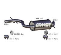 1x Mittelschalldämpfer ERNST 155250 passend für VAG