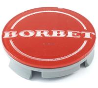 4x Original Borbet Nabendeckel | Felgendeckel | Nabenkappe Rot Center Cap 55mm NEU!