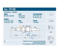 Glühkerze 1x FAE Glühkerze elektr. Zuheizer FAE 74148 Audi Fiat Seat Skoda VW /