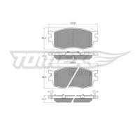1x ORIGINAL® Tomex Brakes TX 16-27 Bremsbelagsatz, Scheibenbremse Vorne, inkl.