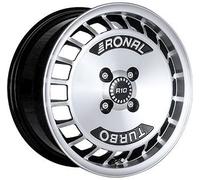 ALUFELGEN RONAL, R10 TURBO, 7X15 ET28 4X100 68, SCHWARZ-FRONTKOPIERT
