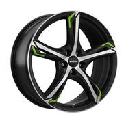 1x RONAL RONAL R62 GREEN jetblack-matt-frontkopiert 8.0Jx19 5x112 ET35