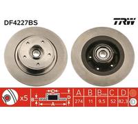 1x TRW Bremsscheibe DF4227BS Renault Laguna 2 /Grandtour Grand Scenic 2 mit radl