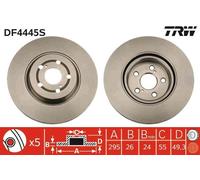 1x TRW Bremsscheibe DF4445S Toyota Avensis / Stufenheck / Kombi Vorderachse