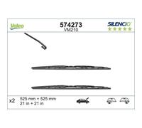 Valeo Silencio 2x Wischerblätter VM210 - Vorne - 525 mm / 525 mm