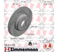 1x ZIMMERMANN Bremsscheibe BLACK Z 150.3441.55 für BMW 3er E90 Touring E91 E92