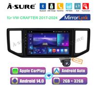 2+32G Android 14 AutoRadio CarPlay FM BT SWC GPS Navi Kam Für VW Crafter 2017-24