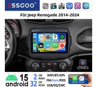 2+32G Carplay Android 15 Autoradio Für Jeep Renegade 2014-2024 GPS Navi WIFI KAM