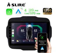 2+32GB 9'' IPS Android 13 AUTORadio CarPlay GPS Navi für Jeep Renegade 2014-2019