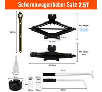 2.5/3T Scherenwagenheber Auto Wagenheber Lift für PKW/SUV/MPV mit Handkurbel DHL