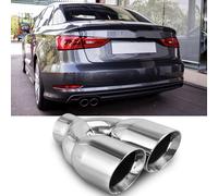 2.5" Auspuffblende Endrohr Doppelrohr Für VW AUDI A3 A4 PASSAT 3C B6 TIGUAN