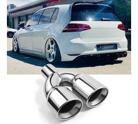2.5" Auspuffblende Endrohr Edelstahl Doppelrohr für VW GOLF 7 VII Tiguan Touran