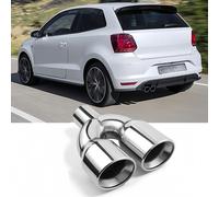 2.5" Auspuffblende Endrohr Edelstahl Doppelrohr für VW Polo Eos Passat Bora Golf