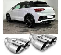 2.5" Chrom Auspuffblende Endrohr Auspuff Edelstahl Doppel Für VW T-Roc R