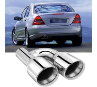 2.5" Edelstahl Doppelrohr Auspuffblende Endrohr für Mercedes C-Klasse W204 W203