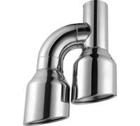 2,5" Einlass 4" Auslass Auspuffspitze Endrohr Auspuffblende Doppelrohr Edelstahl