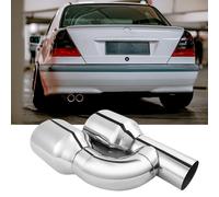 2.5" Endrohre Auspuffblende Doppelrohr für Mercedes C Klasse W202 S202 1993-2001
