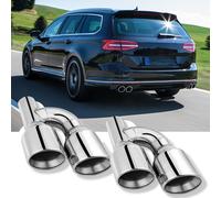 2.5" Endrohre Auspuffblende Doppelrohr für VW PASSAT B6 3C B7 Passat Veriant