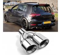2.5" in Auspuffblende Endrohr Edelstahl Doppelrohr für VW Golf 1 2 3 4 5 6 7 Gti