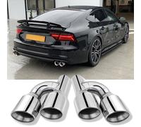 2.5" L+R Endrohr Doppelrohr Auspuffblende Auspuff für Audi A6 C7 4G A4 B8 A5 8T