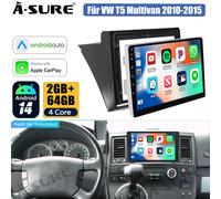 2+64GB Android 14 Autoradio CarPlay GPS Navi BT RDS Für VW T5 Multivan 2010-2015