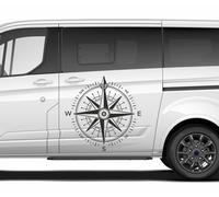 2 Aufkleber Kompass Windrose 60 x 60 cm Camper Wohnmobil Dekor Auto Sticker A-06