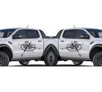2 Aufkleber Kompass Windrose 90 x 60 cm Camper Wohnmobil Dekor Auto Sticker A-07
