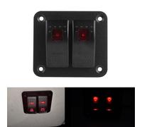 2 Gang Rot LED Schalttafel DC 12V/24V Ein/Aus Schalter Schaltpanel für Boot Auto