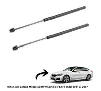 2 Gasfedern Kolben Motorhaube Motor X BMW Serie 6 (F12, F13) Von 2011