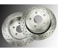 2 Geschlitzte gelochte Bremsscheiben hinten für Dodge Magnum SRT8 2005 - 2008