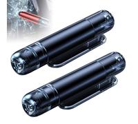 2 in 1 Gurtschneider Notfallhammer, 2 Stück Safe Pro X Notfallhammer, Tragbarer Fensterbrecher und Sicherheitsgurt Cutter,Notfallhammer Auto mit Gurtschneider für Auto und Busse (Black)