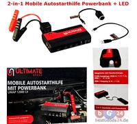 2-in-1 Mobile Autostarthilfe Powerbank Jumpstarter Starthilfe LED Blinkfunktion