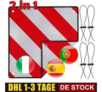 2 In 1 Warntafeln Warntafel 50 X 50 Cm Rot-Weiß Italien Und Spanien Aluminium.