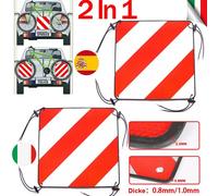 2 In 1 Warntafeln Warntafel 50X50 Cm Rot-Weiß Italien Und Spanien Aluminium